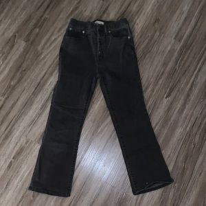 Madewell black slim bootcut ankle jeans